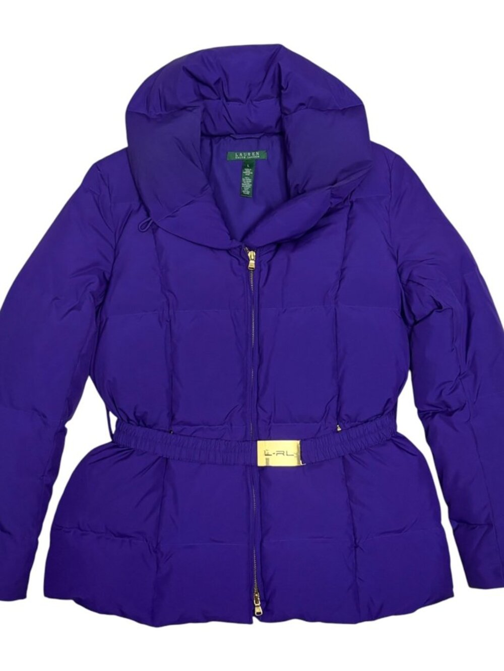 LAUREN RALPH LAUREN Puffer Parka Coat Purple Winter Jacket Womens Large